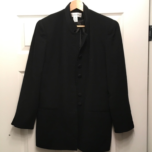 Dior Black Wool Coat/Jacket Size 10 - Picture 5 of 10